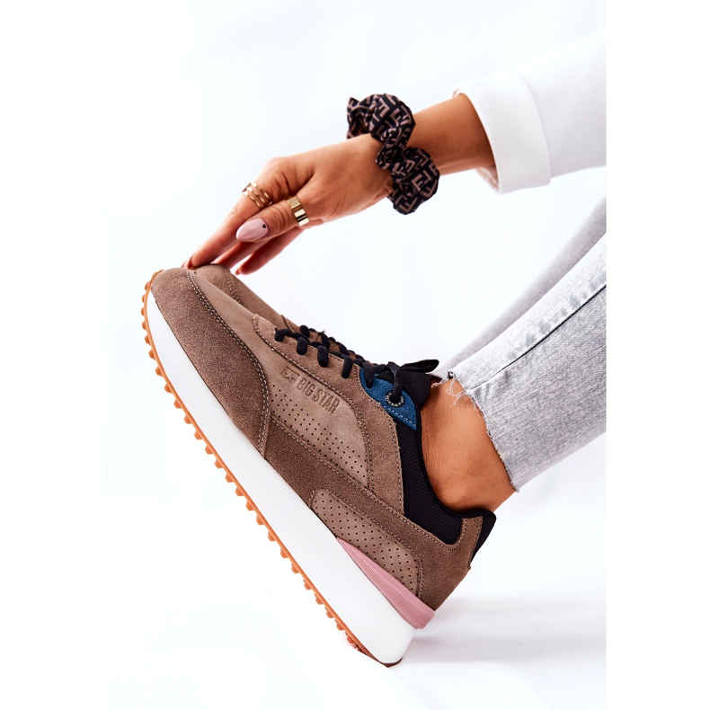 Calçados esportivos Memory Foam Big Star II274407 marrom-preto castanho 2