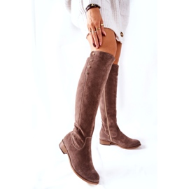 Lewski Shoes Botas de couro camurça veludo terrestre 2840 bege 5