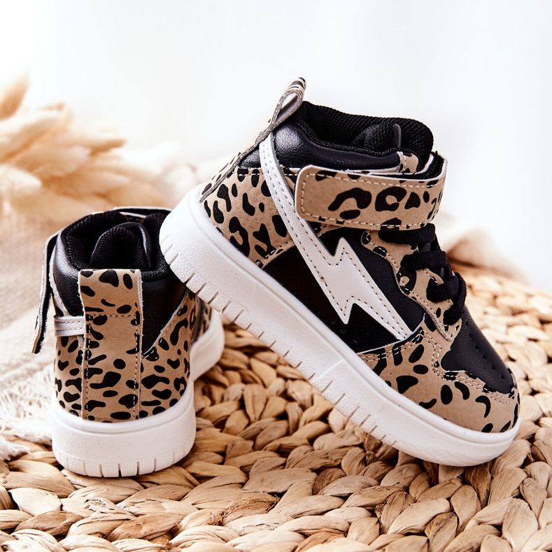 FR1 Calçado desportivo infantil infantil preto e bege Bartnie branco marrom 1