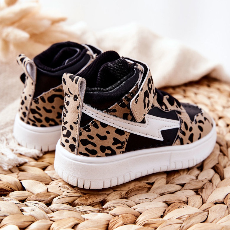 FR1 Calçado desportivo infantil infantil preto e bege Bartnie branco marrom 2