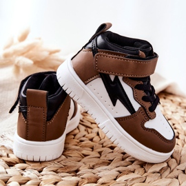 FR1 Calçado desportivo infantil, branco e castanho Bartnie marrom preto 1
