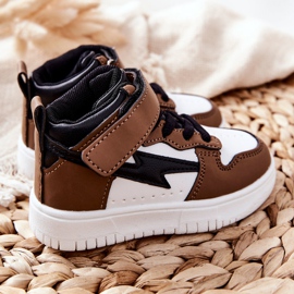 FR1 Calçado desportivo infantil, branco e castanho Bartnie marrom preto 2