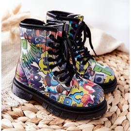 FR1 Botas aquecidas para crianças com zíper colorido de ponta multicolorido 1