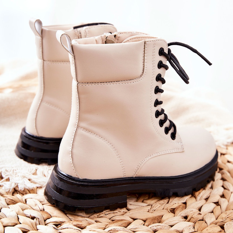 FR1 Botas Clarika Bege Clássico Infantil Com Zíper 1