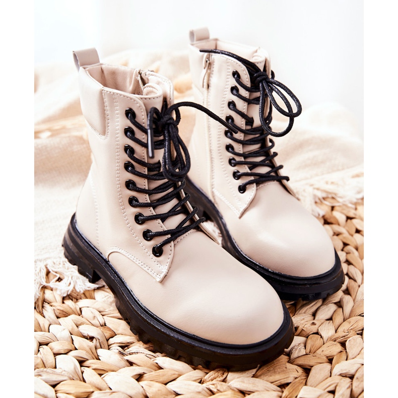 FR1 Botas Clarika Bege Clássico Infantil Com Zíper 2