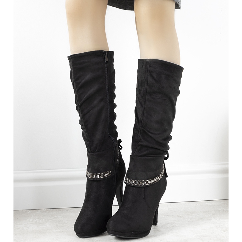 Botas pretas em salto agulha Lemelin preto 1