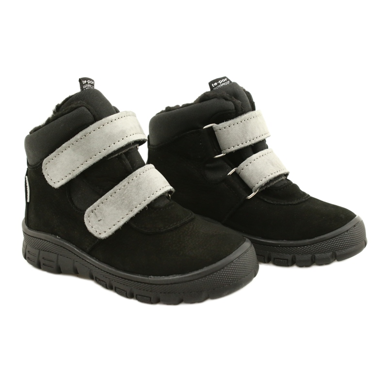 Botas impermeáveis pretas com velcro Mazurek 1360 preto cinza 4 Botas impermeáveis pretas com velcro Mazurek 1360 preto cinza 4