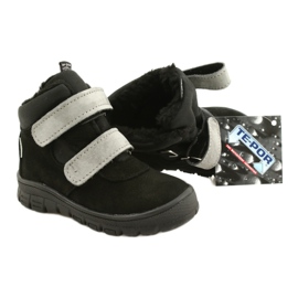 Botas impermeáveis ​​pretas com velcro Mazurek 1360 preto cinza 5