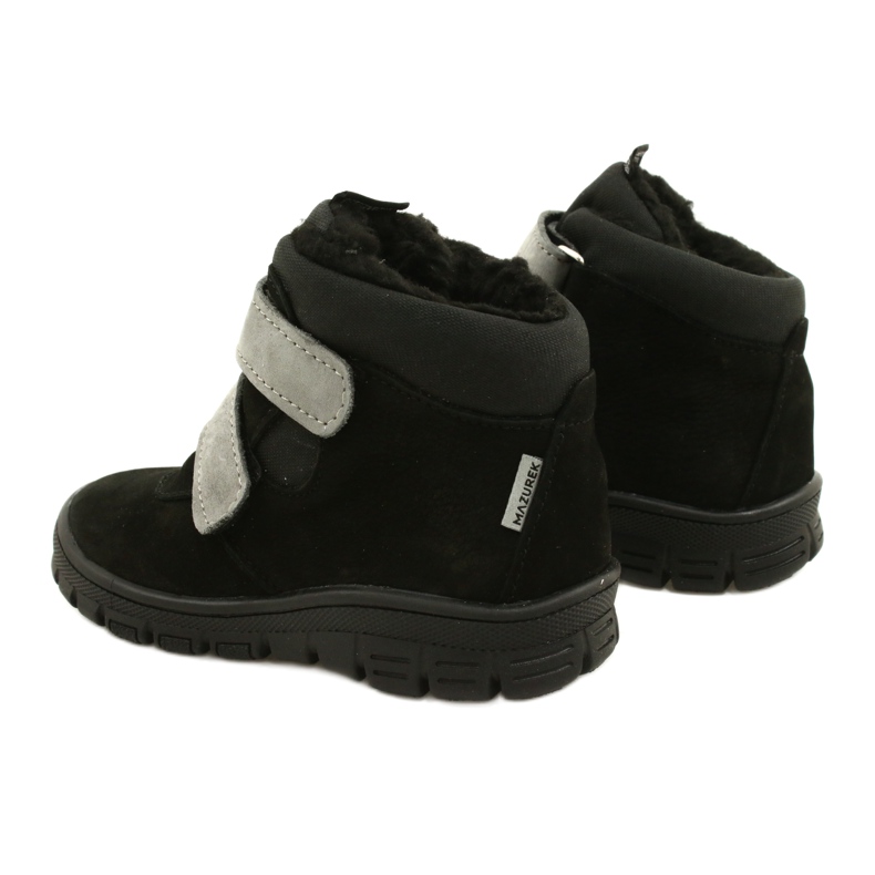 Botas impermeáveis pretas com velcro Mazurek 1360 preto cinza 3 Botas impermeáveis pretas com velcro Mazurek 1360 preto cinza 3