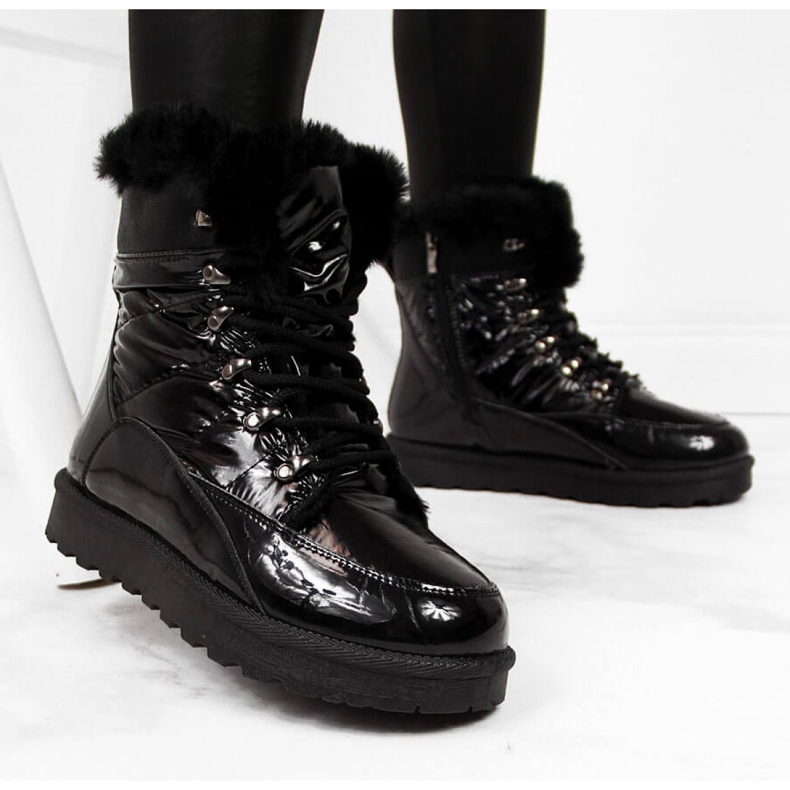 Botas de neve isoladas Potocki W WOL27A pretas preto 1