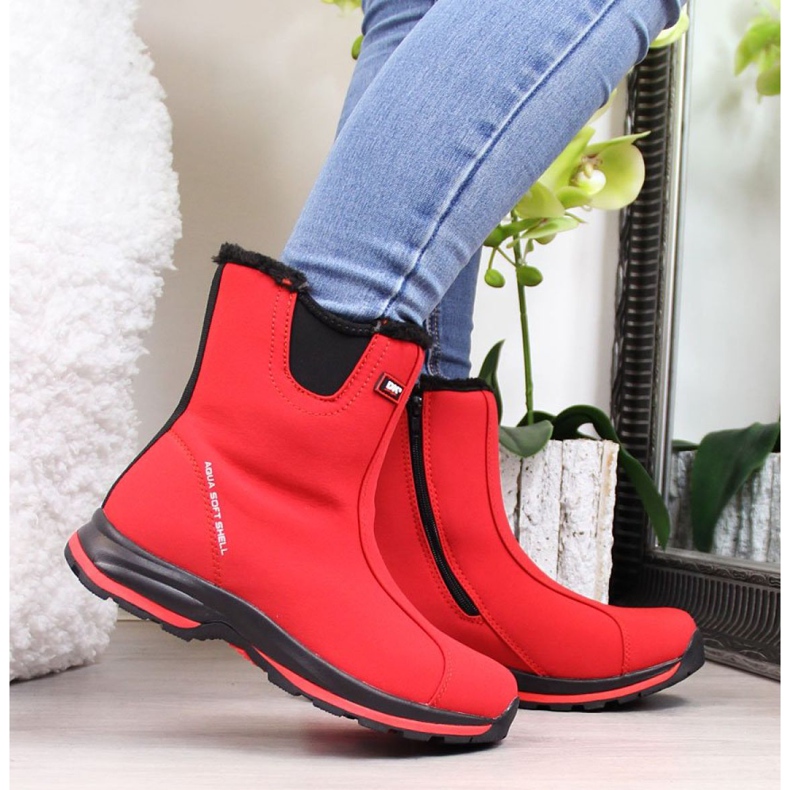 Dk W DK1C botas de neve isoladas à prova d'água vermelhas vermelho 1
