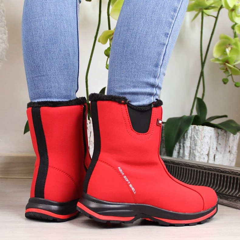 Dk W DK1C botas de neve isoladas à prova d'água vermelhas vermelho 2