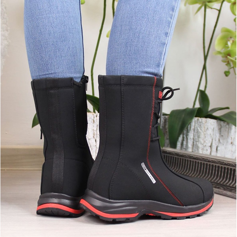 Botas de neve impermeáveis ​​amarradas Dk W DK15D pretas preto 2