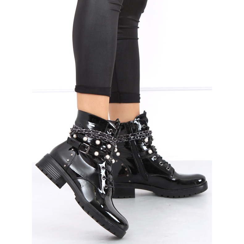 Botas lacadas Anite Black preto 1