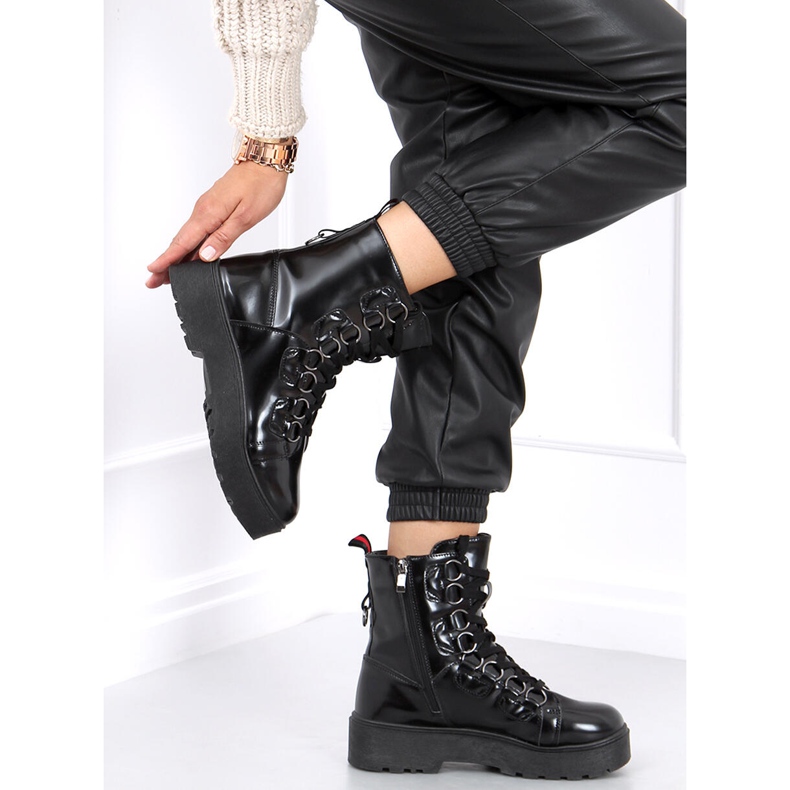 Botas Hean Negro com atacadores preto 1