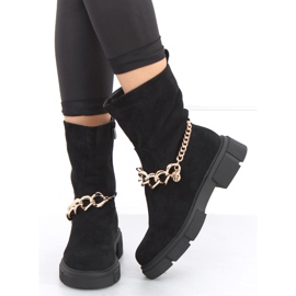 Botas de cano baixo com corrente Solve Black preto 2
