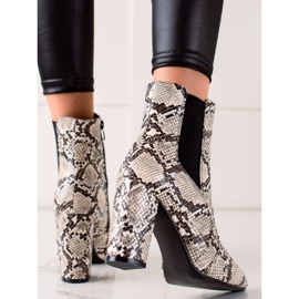 Marquiz Botas com estampa de cobra estilosa bege 1