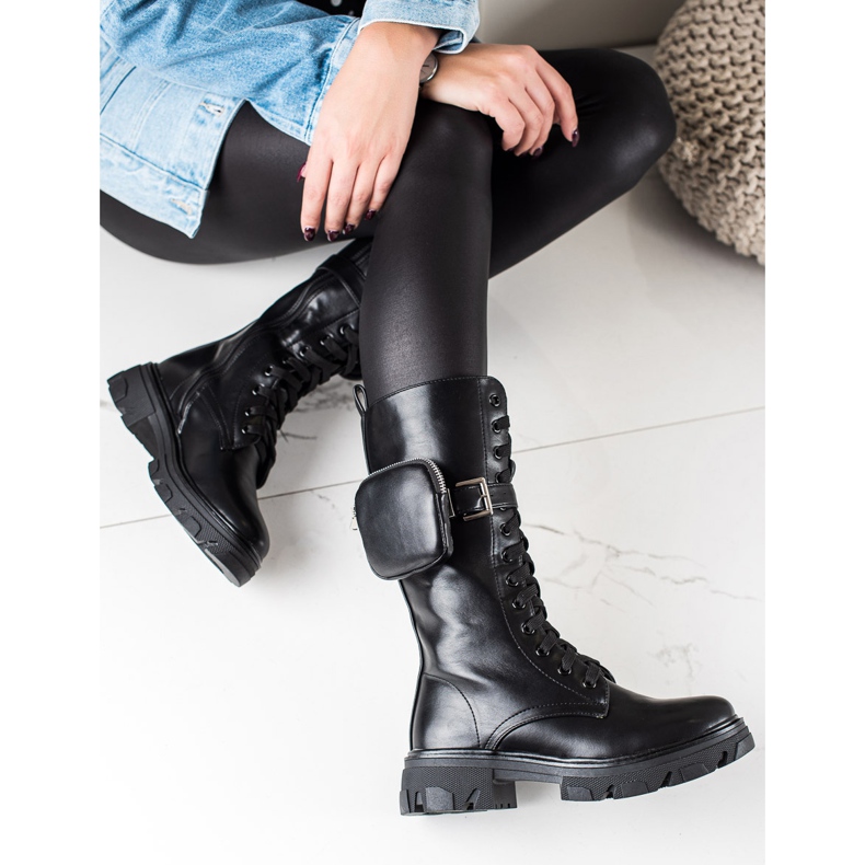 TRENDI Botas pretas na plataforma preto 1