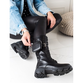 TRENDI Botas pretas na plataforma preto 2