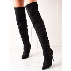 TRENDI Botas de salto alto sexy preto 1