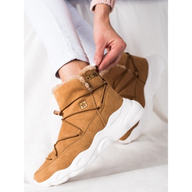 Botas de neve femininas Big Star II274266 castanho 2