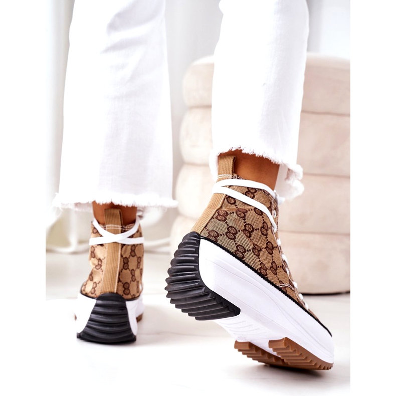 FJ1 Tênis registrados na plataforma Electric Love Brown branco marrom 2