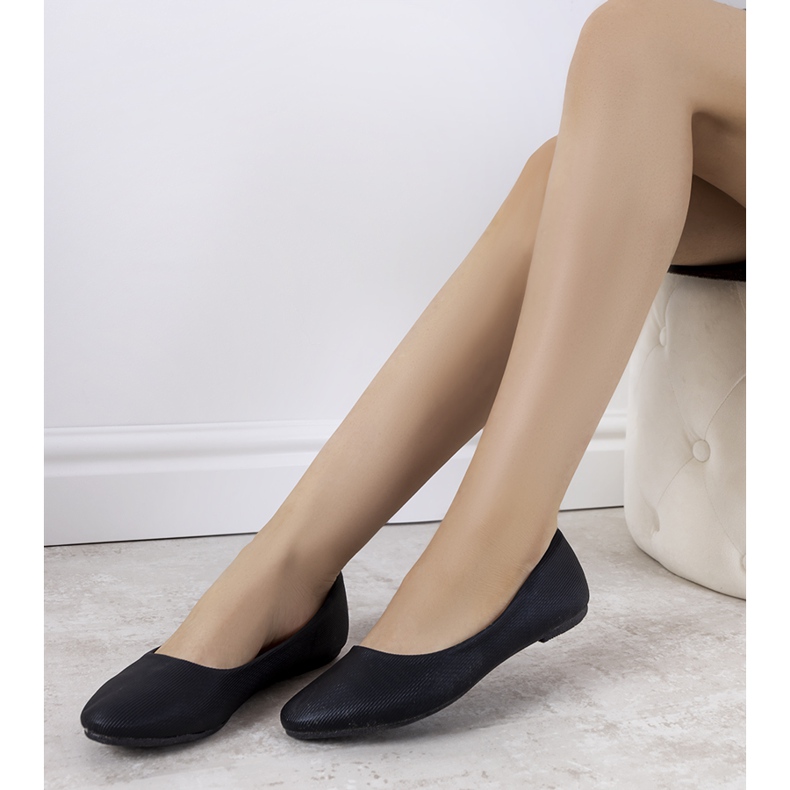 Bailarinas pretas de camurça ecológica da Silma preto 2