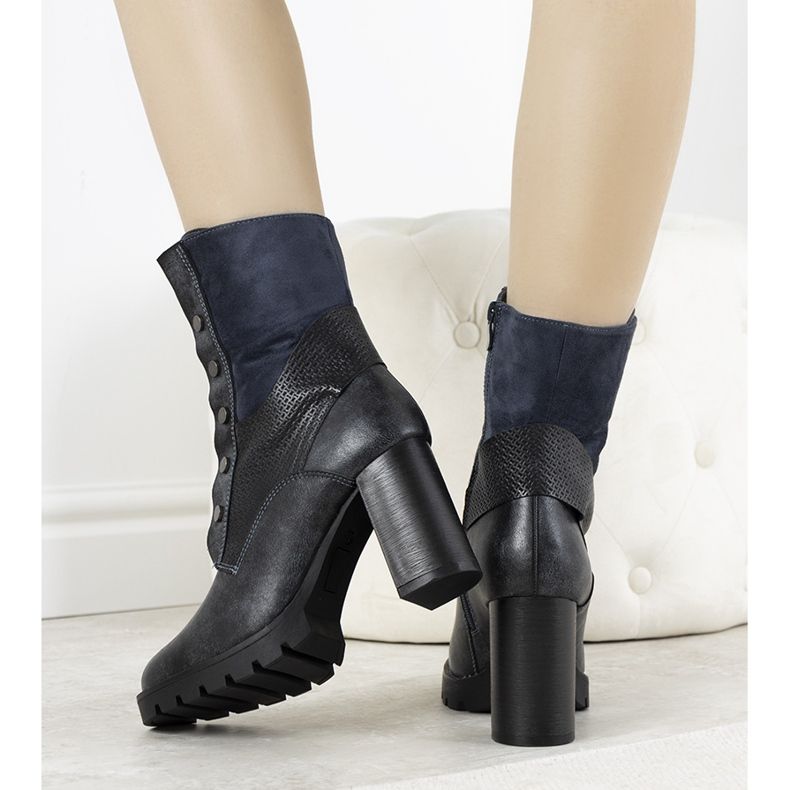 Botins azul marinho no poste Alvarado bege azul-marinho 2