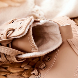 FR1 Sapatilhas Quentes de Couro Infantil Bege Bomi 1