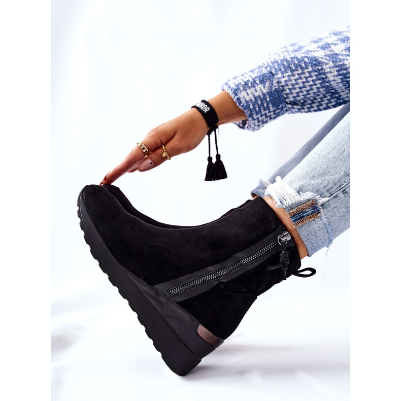 PE1 Botas Black Athelaine Camurça Cunha preto 2