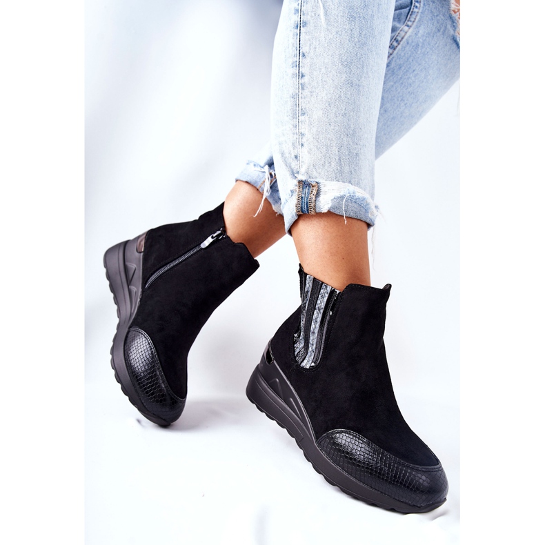 PE1 Botas Manakel Camurça Cunha Pretas preto 2