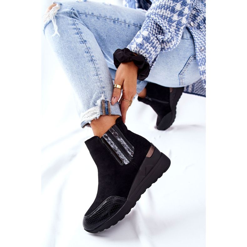 PE1 Botas Manakel Camurça Cunha Pretas preto 1