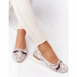 Bailarina de couro feminino Maciejka 01358-44 Dirty Beige bege 4