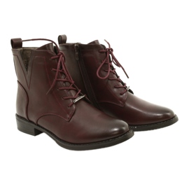 M.Daszyński Botas de trabalho SA62-90 Borgonha vermelho 4