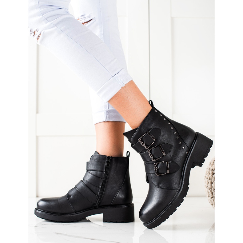 Anesia Paris Trabalhadores com fivelas preto 1