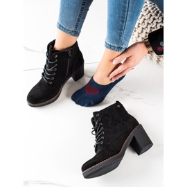 TRENDI Botas de atar para o tornozelo preto 2