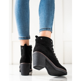 TRENDI Botas de atar para o tornozelo preto 1