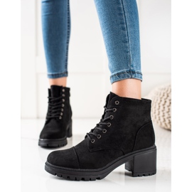 TRENDI Botas de amarrar confortáveis preto 2