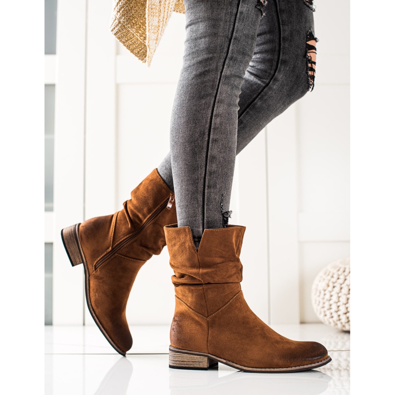 Evento Botas de caubói de camurça castanho 1 Evento Botas de caubói de camurça castanho 1