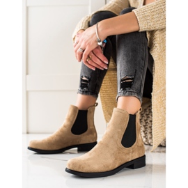 TRENDI Botas chelsea elegantes bege 1