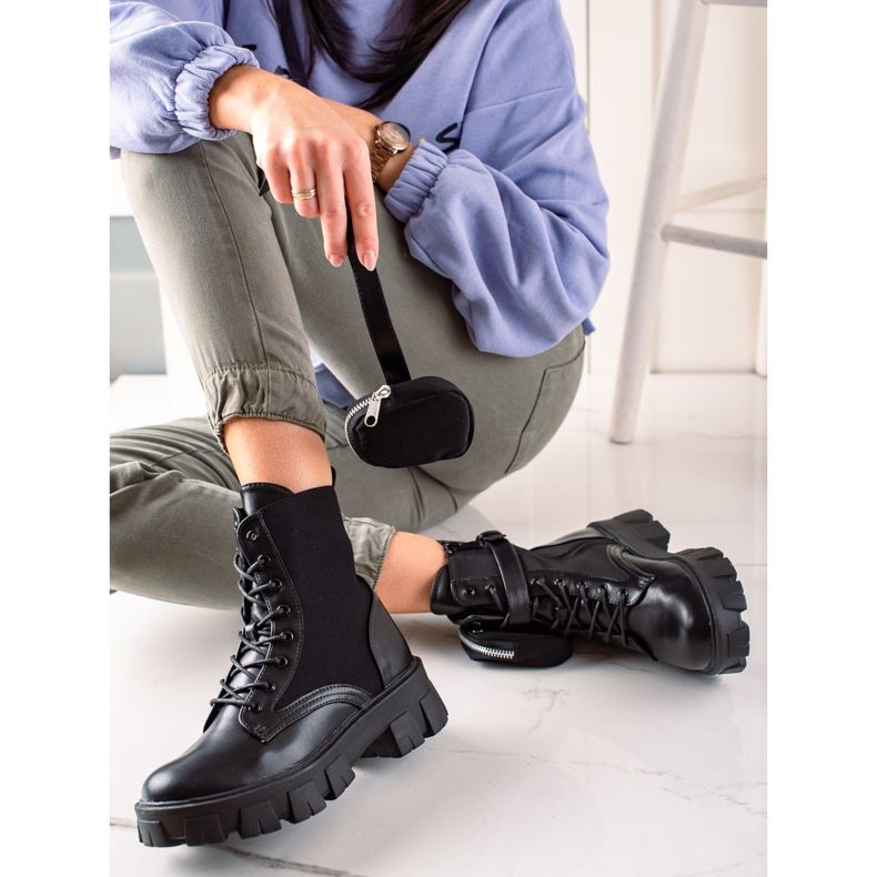 Best Shoes Trabalhadores com um bolso de camurça preto 1