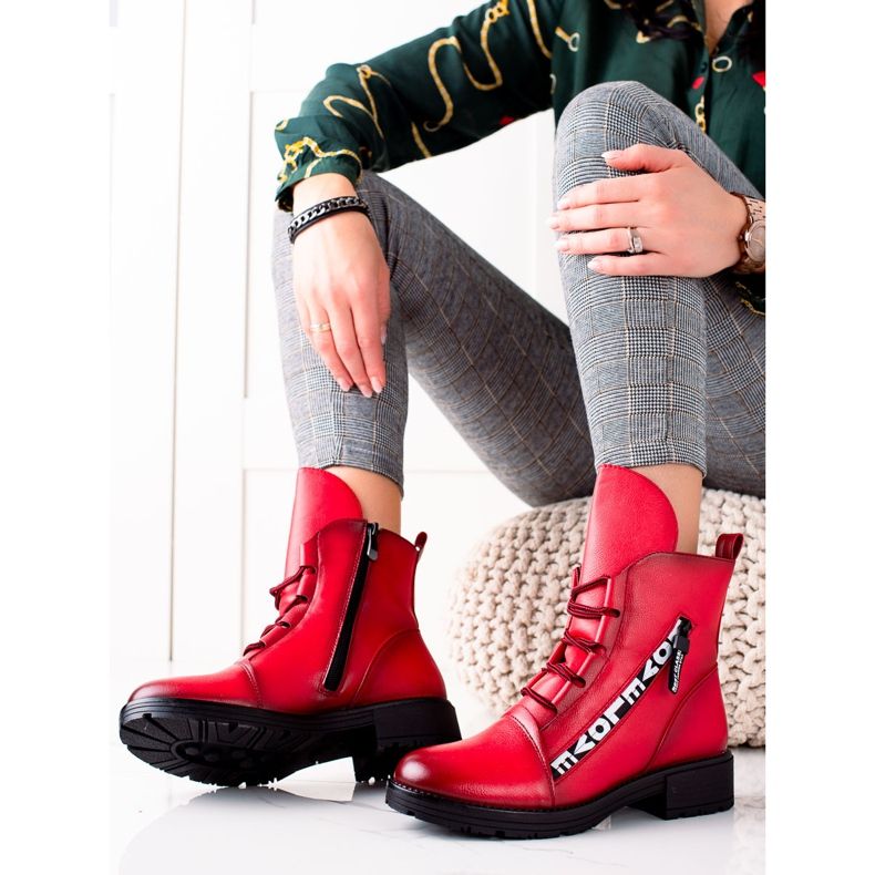 W. Potocki Botas potocki vermelhas elegantes vermelho 2 W. Potocki Botas potocki vermelhas elegantes vermelho 2