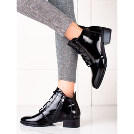 W. Potocki Botas Potocki elegantes envernizadas preto 2