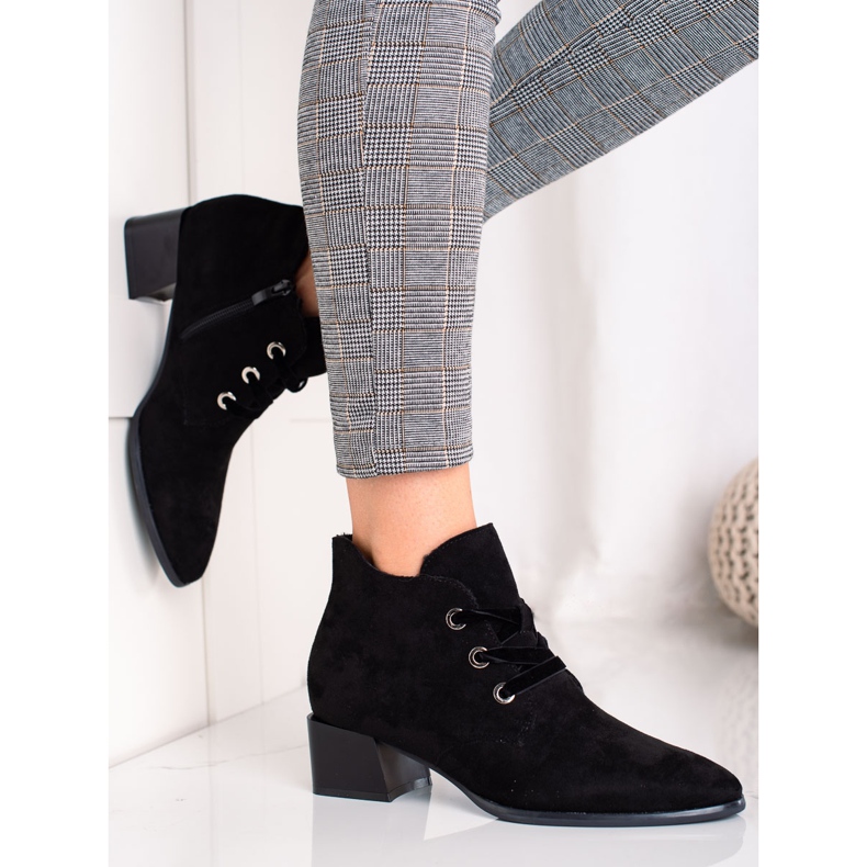 Bota de salto baixo Sergio Leone preto 1