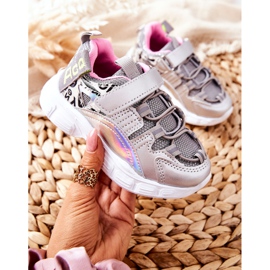 PJ2 Calçado desportivo infantil com velcro prateado Vibo prata 1