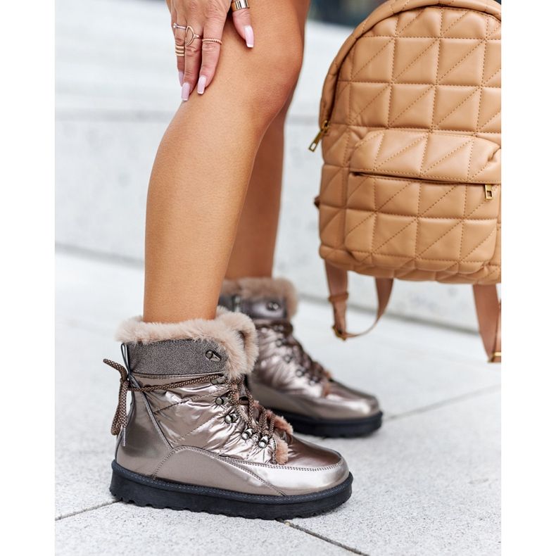 POTOCKI Botas de neve com isolamento de pele alta, Golden Sneezy dourado 1