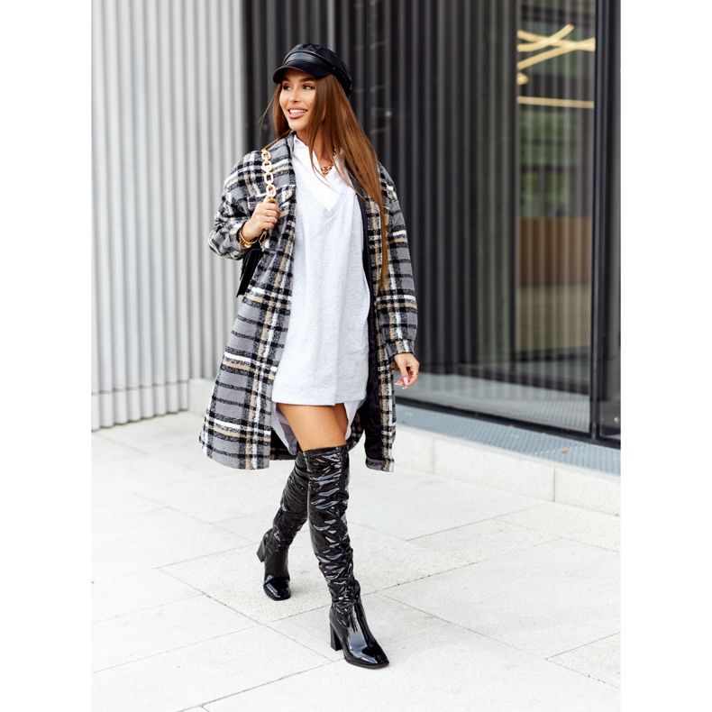 PS1 Botas de látex pretas Macey preto 1