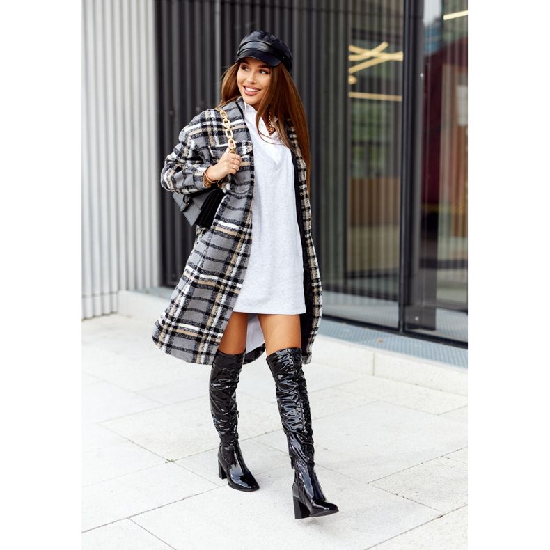 PS1 Botas de látex pretas Macey preto 2