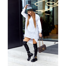 Botas de cano altas com elemento decorativo preto Masha 1 Botas de cano altas com elemento decorativo preto Masha 1