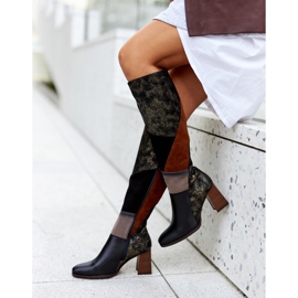 Botas Maciejka Marrom Com Zíper 05240-02 castanho preto 2